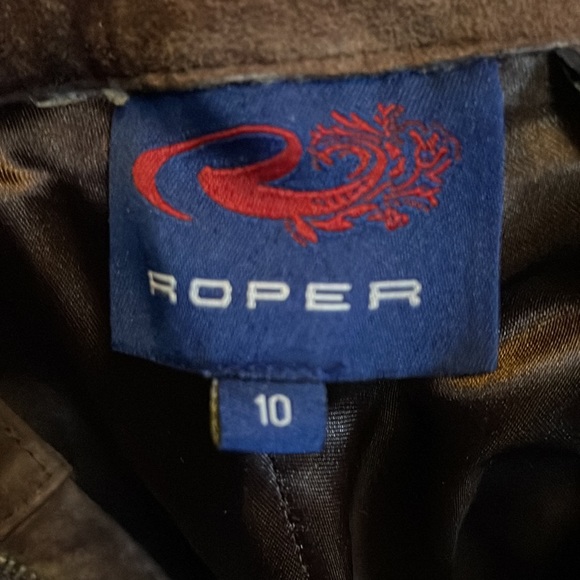 1990s High-waisted Western Suede Pants with Turquoise and Metal Studs - Picture 9 of 10